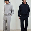 Loose Fleece Hooded Sweatshirt Straight Leg Sweatpants | Phonax Services