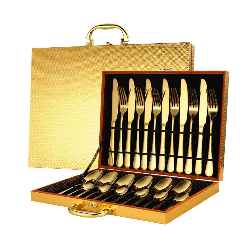 Luxury 24-Piece Gold Flatware Set – Stainless Steel Tableware by Phonax Services | Phonax Services