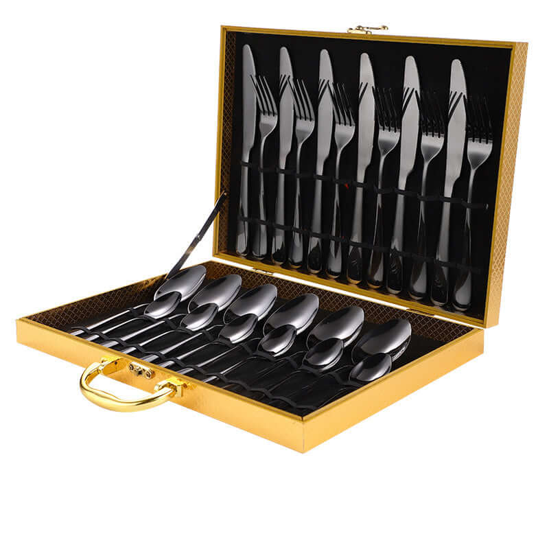 Luxury 24-Piece Gold Flatware Set – Stainless Steel Tableware by Phonax Services | Phonax Services