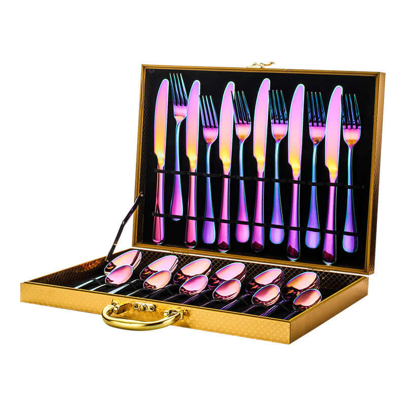 Luxury 24-Piece Gold Flatware Set – Stainless Steel Tableware by Phonax Services | Phonax Services