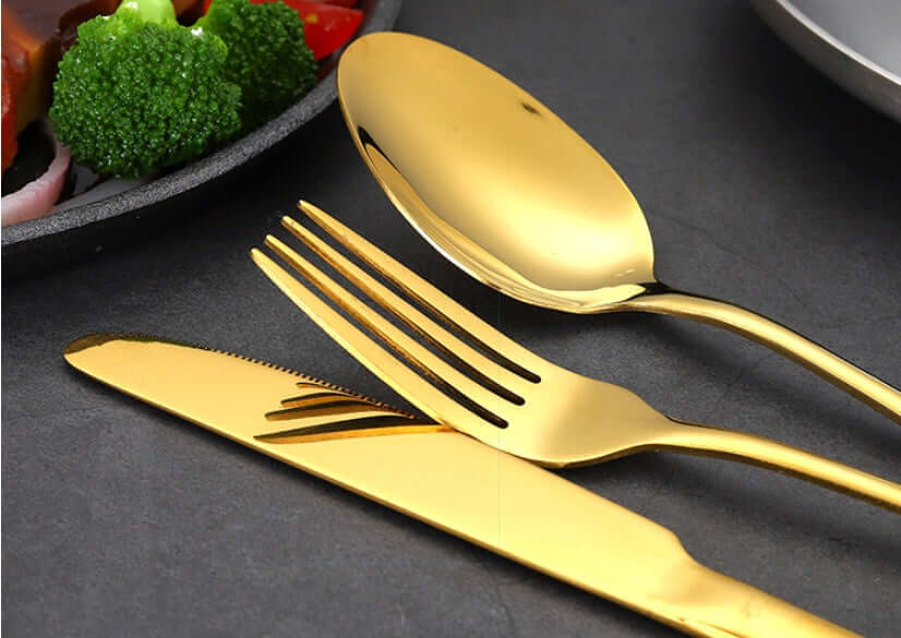 Luxury 24-Piece Gold Flatware Set – Stainless Steel Tableware by Phonax Services | Phonax Services