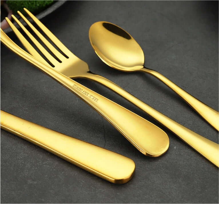 Luxury 24-Piece Gold Flatware Set – Stainless Steel Tableware by Phonax Services | Phonax Services