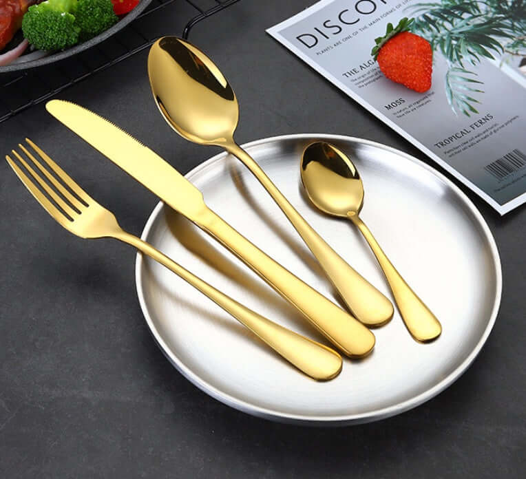 Luxury 24-Piece Gold Flatware Set – Stainless Steel Tableware by Phonax Services | Phonax Services