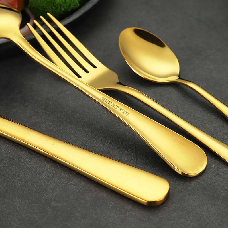 Luxury 24-Piece Gold Flatware Set – Stainless Steel Tableware by Phonax Services | Phonax Services