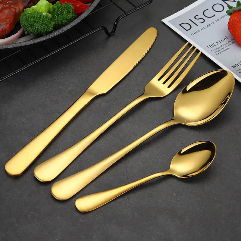 Luxury 24-Piece Gold Flatware Set – Stainless Steel Tableware by Phonax Services | Phonax Services
