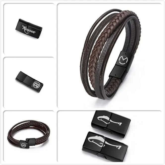⚡Luxury Personalized | Mens Leather Bracelets | Phonax Services