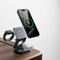 Magnetic 15W Foldable 3-in-1 Wireless Charging Station For IP Devices | Phonax Services