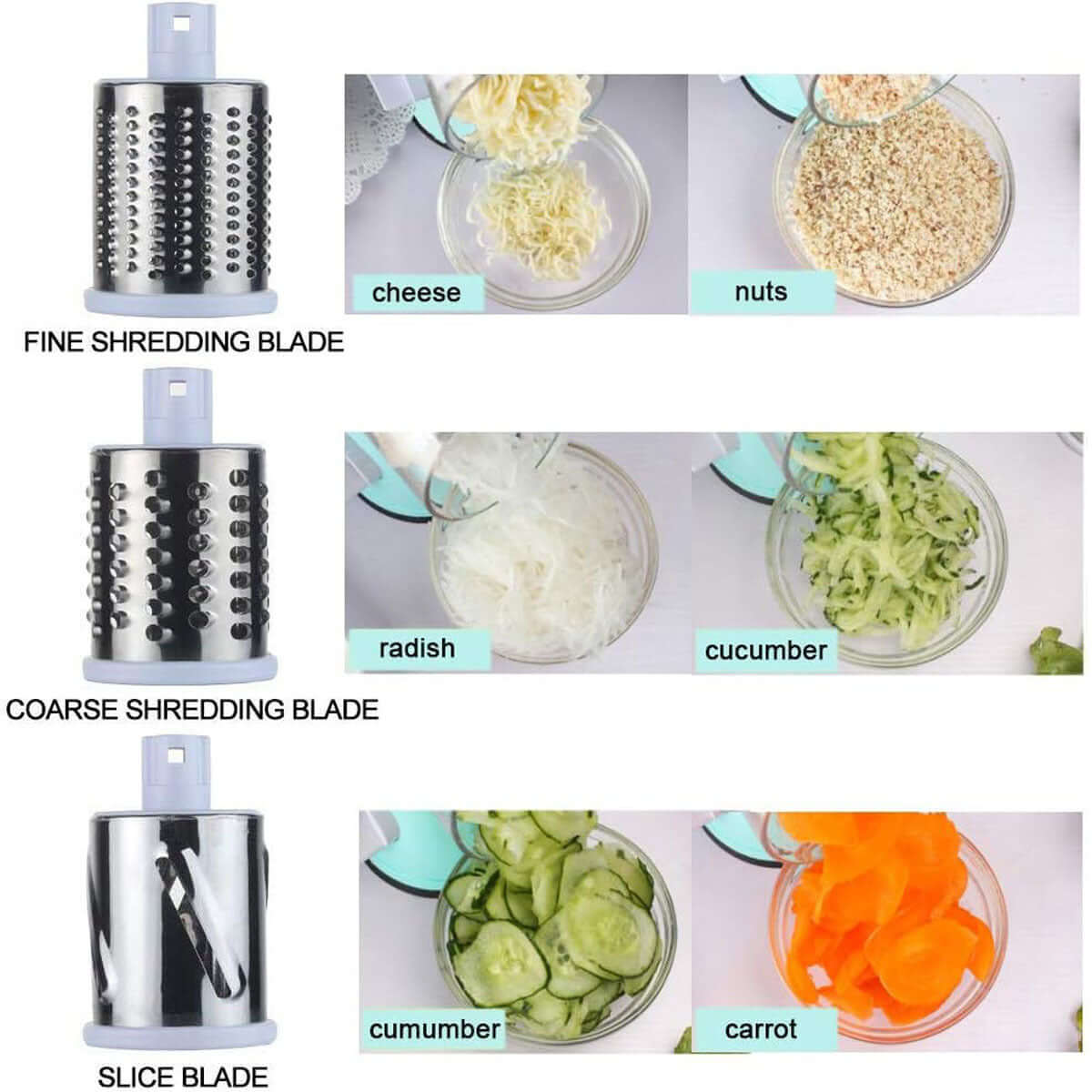 Manual Mandoline Vegetable Cutter – 3-in-1 Rotary Slicer for Potato, Carrot & Salad Prep – Phonax Services | Phonax Services