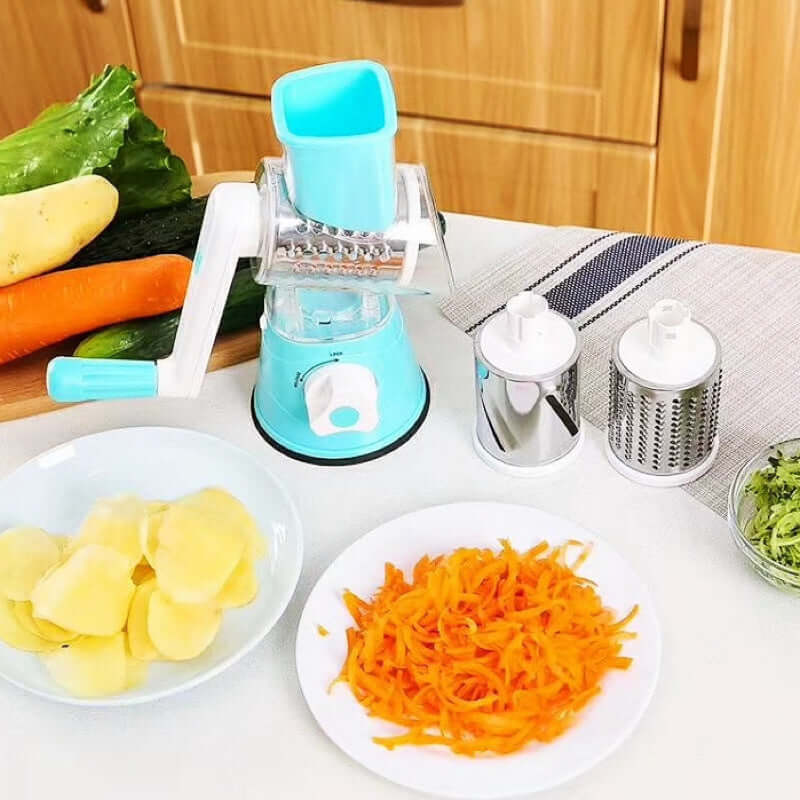 Manual Vegetable Slicer & Grater – Hand Crank Stainless Cutter for Cheese, Potato & More – Phonax Services | Phonax Services