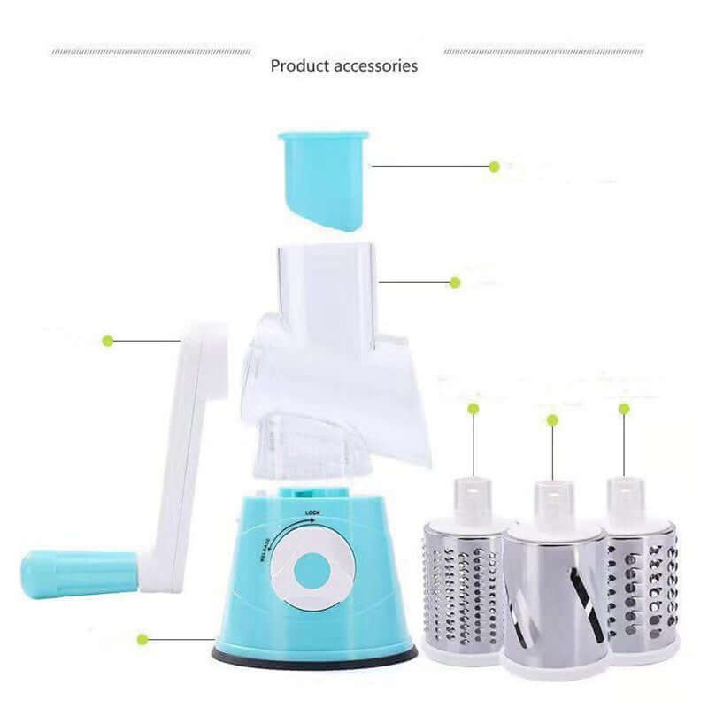 Manual Vegetable Slicer & Grater – Hand Crank Stainless Cutter for Cheese, Potato & More – Phonax Services | Phonax Services