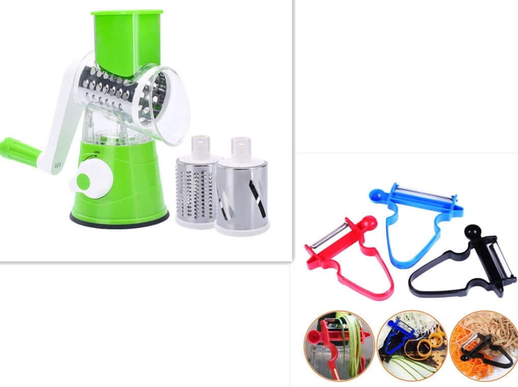 Manual Vegetable Slicer & Grater – Hand Crank Stainless Cutter for Cheese, Potato & More – Phonax Services | Phonax Services