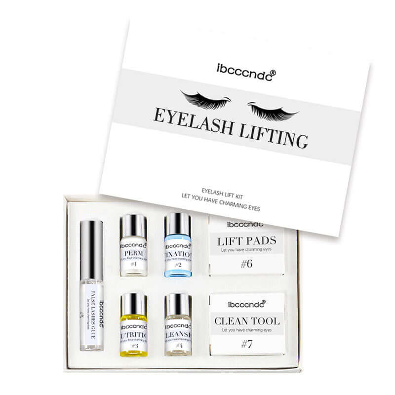 Eyelash Lift and Perm Kit – Lash Curling & Growth Serum Set with Glue, Cleanser & Nutrition (7-in-1 DIY Kit) | Phonax Services