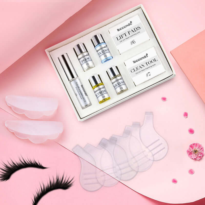 Eyelash Lift and Perm Kit – Lash Curling & Growth Serum Set with Glue, Cleanser & Nutrition (7-in-1 DIY Kit) | Phonax Services