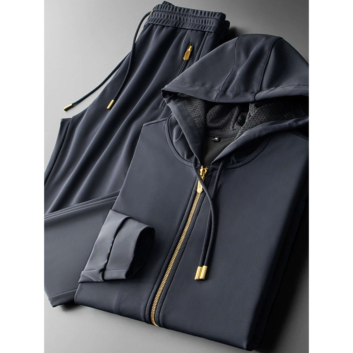 Men’s 2-Piece Winter Sweater Set – Contrast Color Zipper Jacket & Pants | Thickened Casual Suit | Phonax Services
