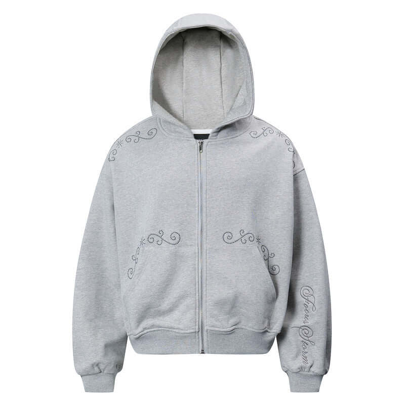 YourBrand Casual Rivet Zipper Hoodie – Trendy Loose-Fitting Design | Phonax Services
