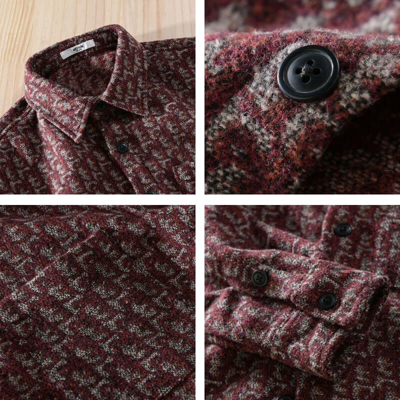 Men's Brushed Thickened Long-sleeved Casual Loose Shirt Jacket | Phonax Services