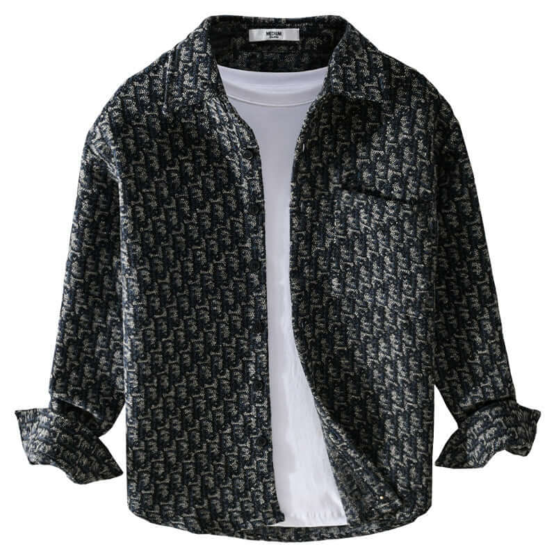 Men's Brushed Thickened Long-sleeved Casual Loose Shirt Jacket | Phonax Services
