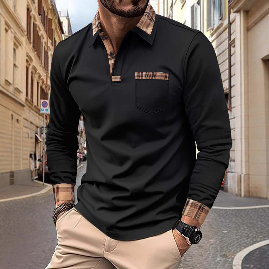Men’s Casual Solid Color Polo Shirt – Short Sleeve Polyester Top | Phonax Services
