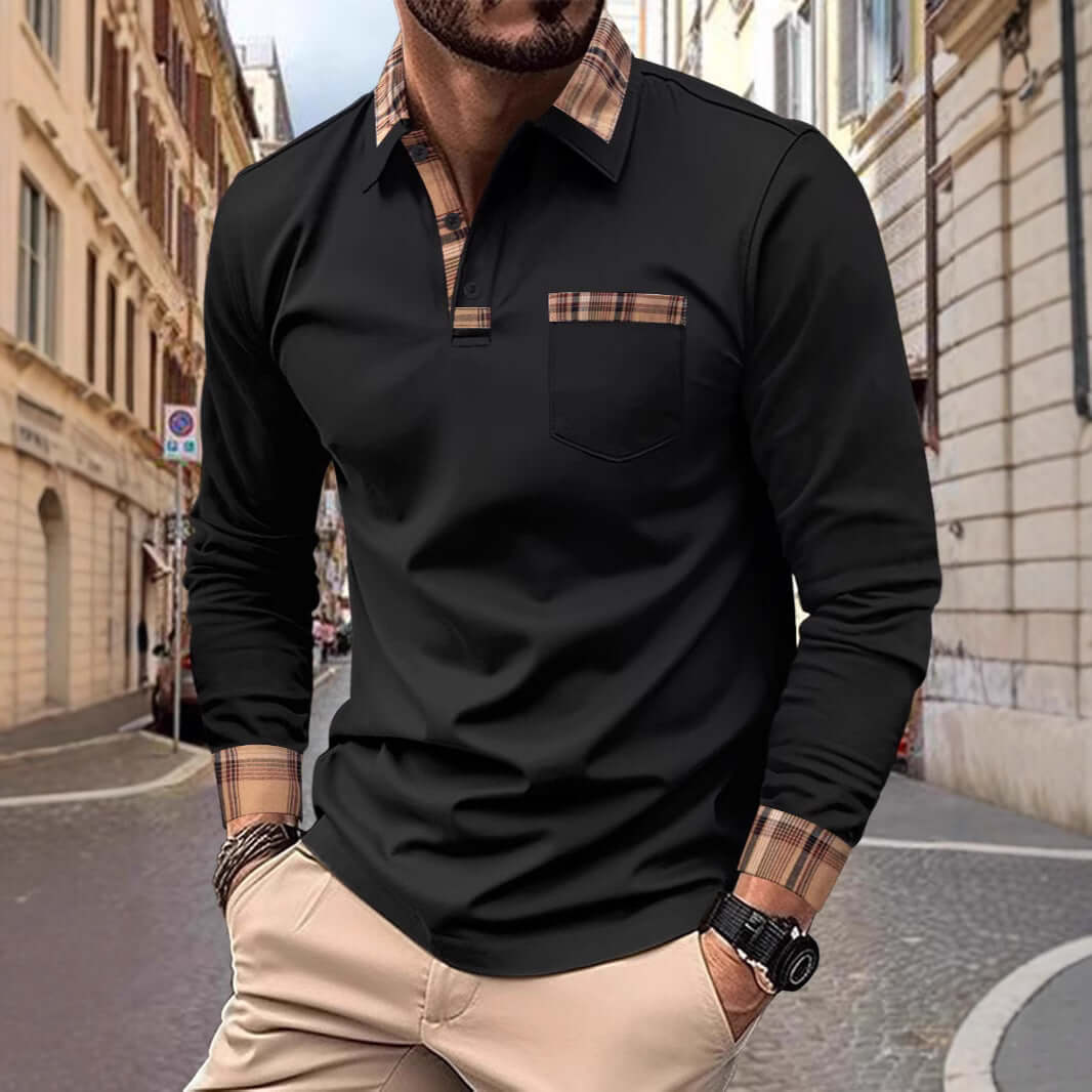 Men’s Casual Solid Color Polo Shirt – Short Sleeve Polyester Top | Phonax Services