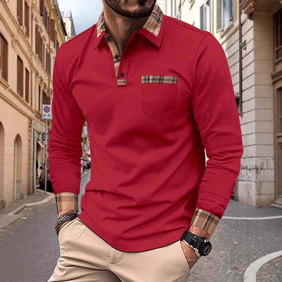 Men’s Casual Solid Color Polo Shirt – Short Sleeve Polyester Top | Phonax Services