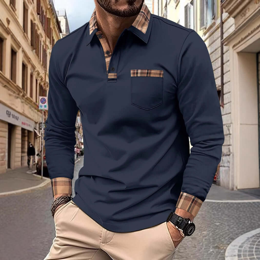 Men’s Casual Solid Color Polo Shirt – Short Sleeve Polyester Top | Phonax Services