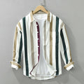 Men’s Cotton Striped Shirt – Long Sleeve Casual Japanese Style Button-Down | Phonax Services