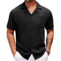 Men’s Cuban Collar Vacation Shirt – Short Sleeve Wrinkle-Free Summer Top | Phonax Services
