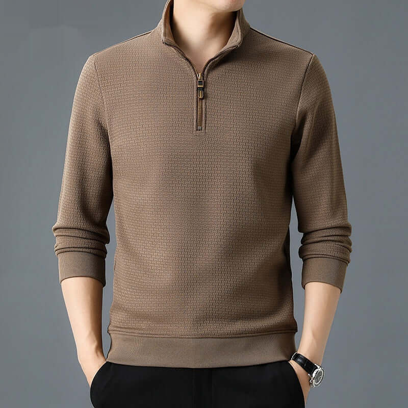 Men’s Half Zip Fleece Pullover – Stand Collar Long Sleeve | Fall & Winter Tops | Phonax Services