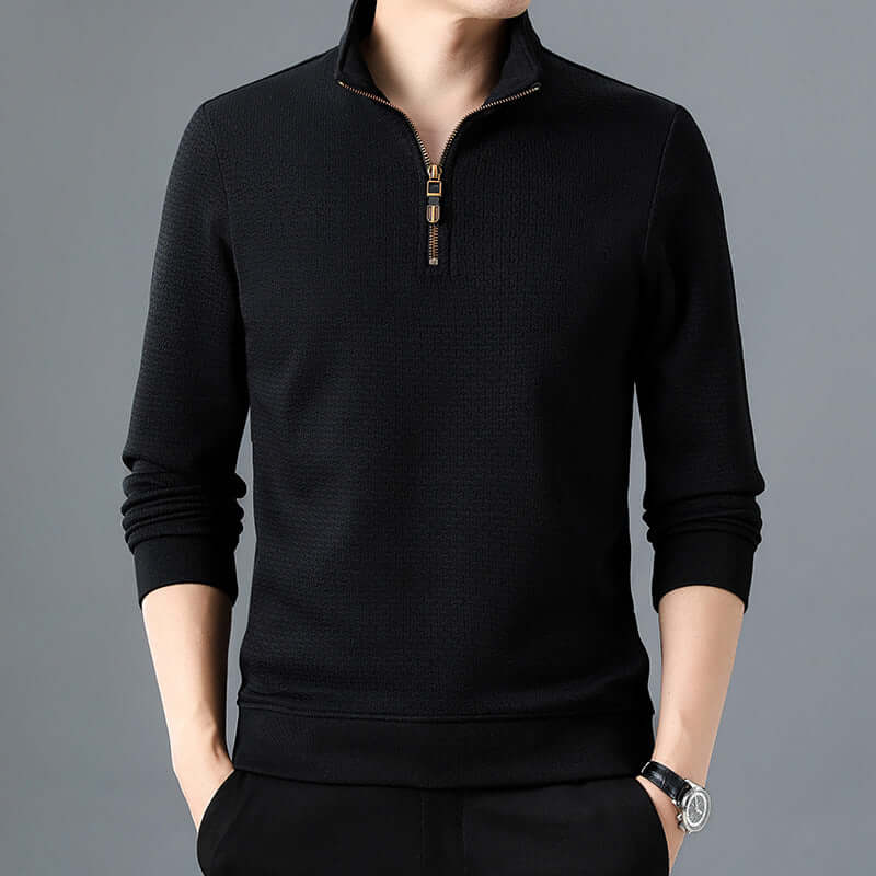 Men’s Half Zip Fleece Pullover – Stand Collar Long Sleeve | Fall & Winter Tops | Phonax Services