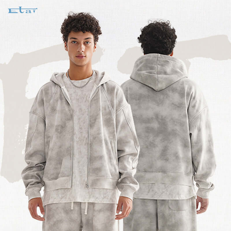 Men's Heavy Distressed Cardigan Zipper Sweater | Phonax Services