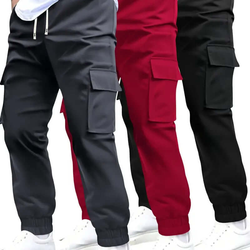 Men’s Multi-Pocket Tactical Cargo Pants – Workwear Style Loose Fit Tapered Trousers | Phonax Services