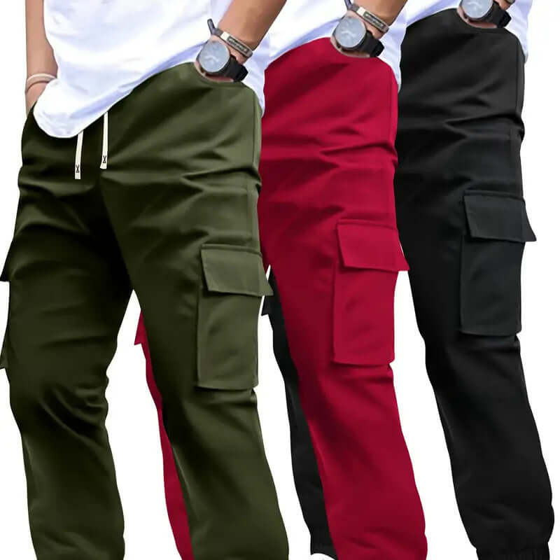 Men’s Multi-Pocket Tactical Cargo Pants – Workwear Style Loose Fit Tapered Trousers | Phonax Services