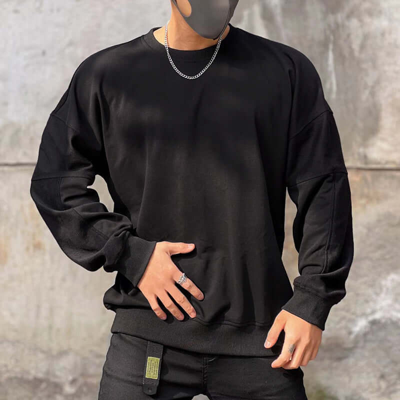 Men’s Plus Size Loose Fit Terry Pullover – Casual Cotton Blend Sweatshirt | Phonax Services