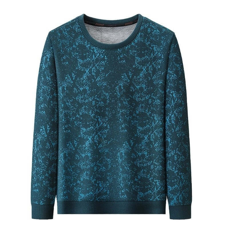 Men's Round Neck Printed Young And Middle-aged Long-sleeved Thickened Warm T-shirt | Phonax Services