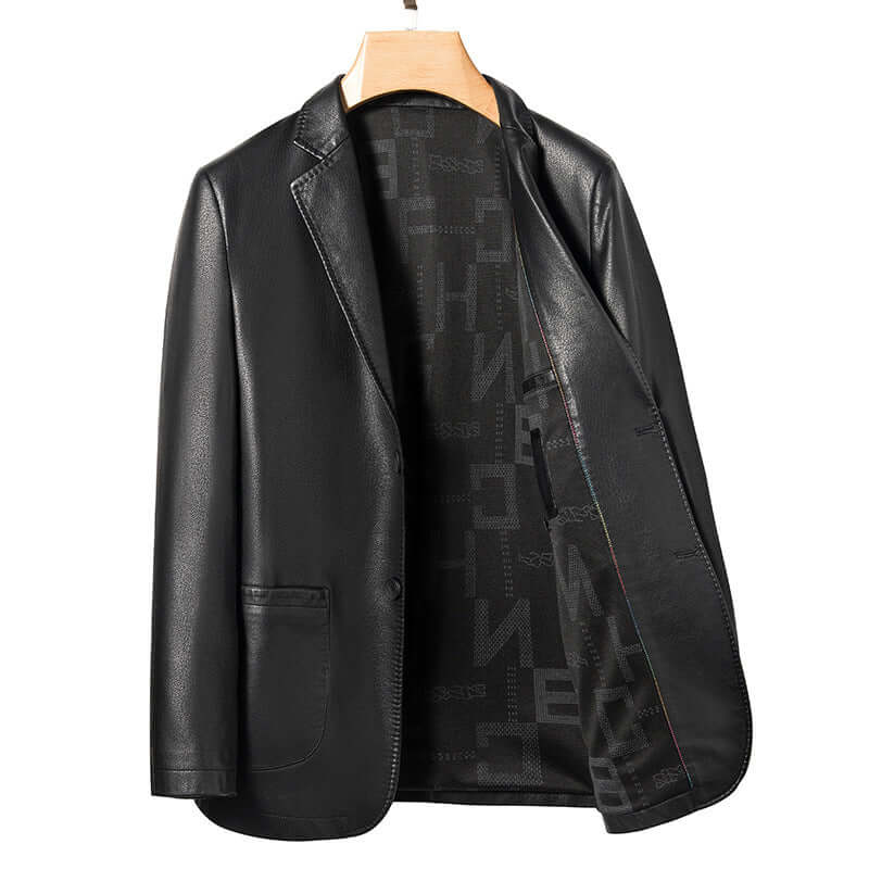 Men’s Slim Fit Faux Leather Business Jacket – Plus Size | Spring & Autumn | Phonax Services