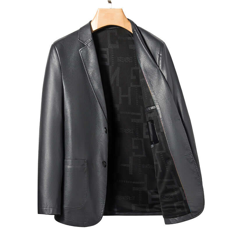 Men’s Slim Fit Faux Leather Business Jacket – Plus Size | Spring & Autumn | Phonax Services