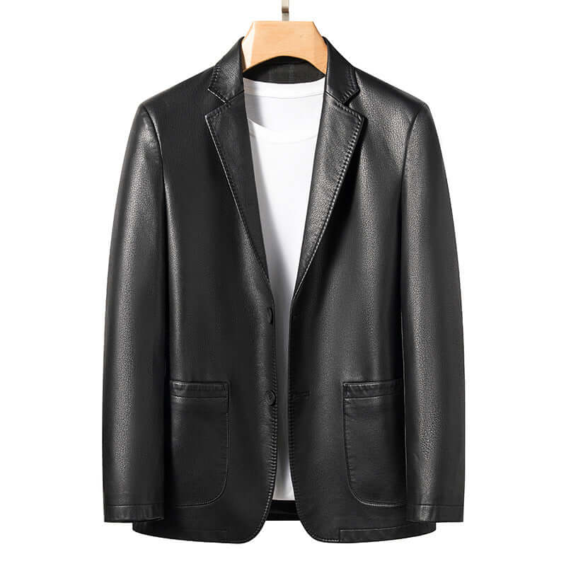 Men’s Slim Fit Faux Leather Business Jacket – Plus Size | Spring & Autumn | Phonax Services