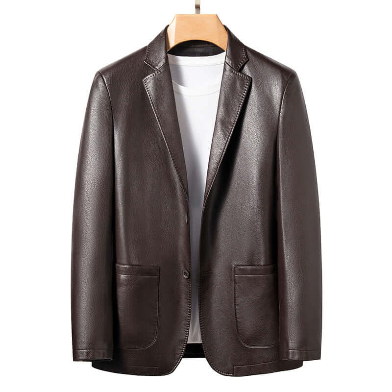 Men’s Slim Fit Faux Leather Business Jacket – Plus Size | Spring & Autumn | Phonax Services