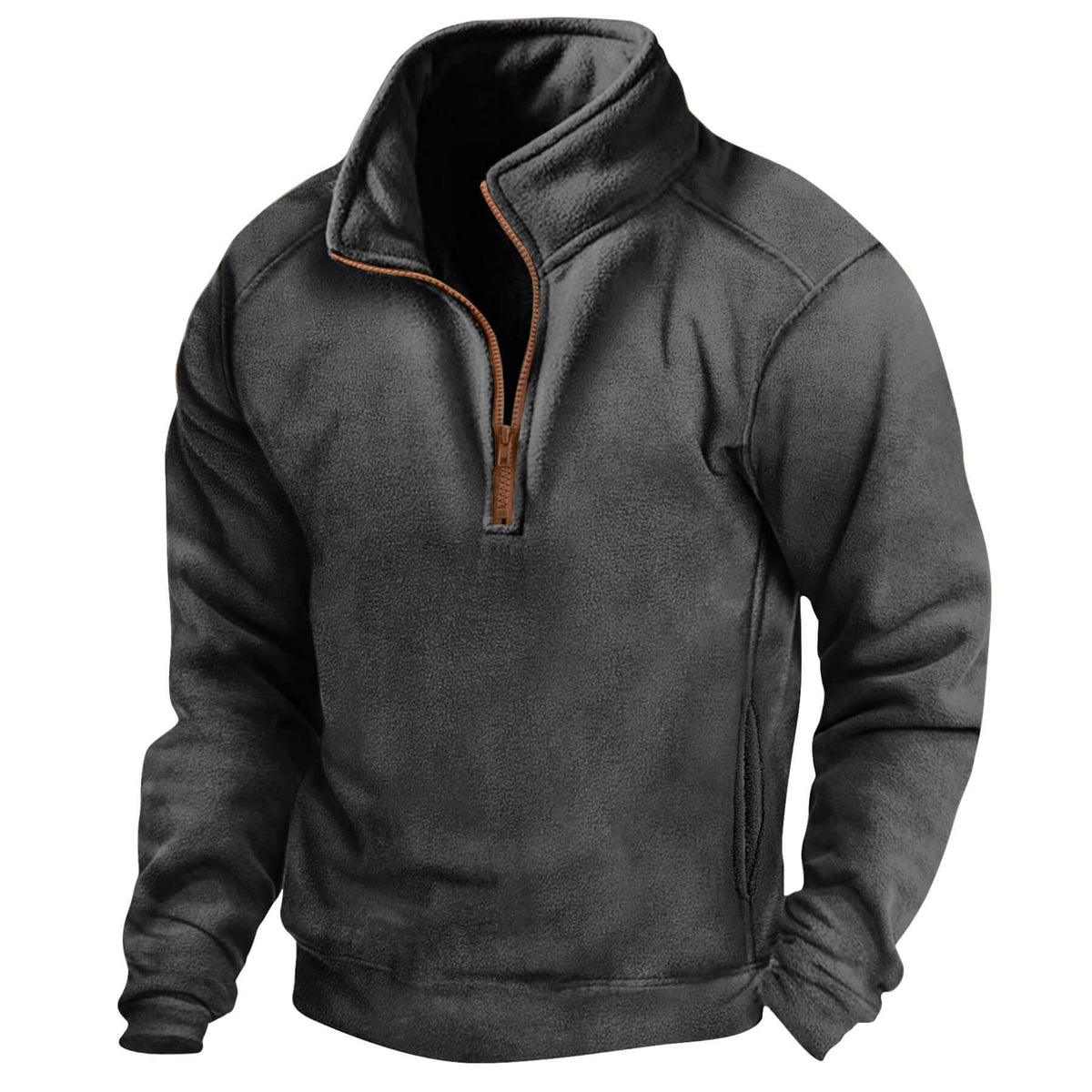 Men's Stand Collar Half Zip Long-sleeved Sweater | Phonax Services