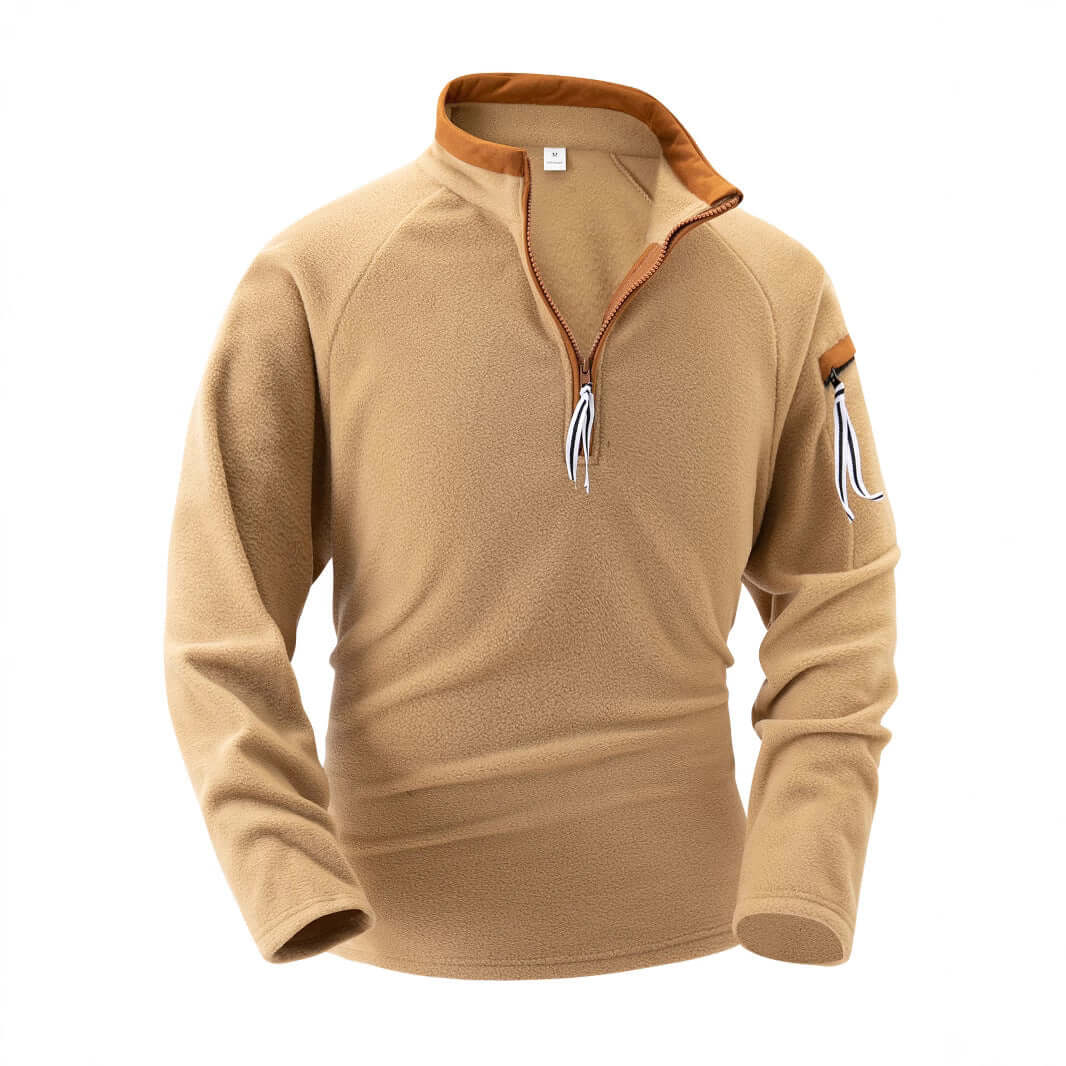 Men’s Tactical Fleece Half-Zip Pullover – Stand Collar Arm Zipper Sweater | Outdoor & Casual | Phonax Services