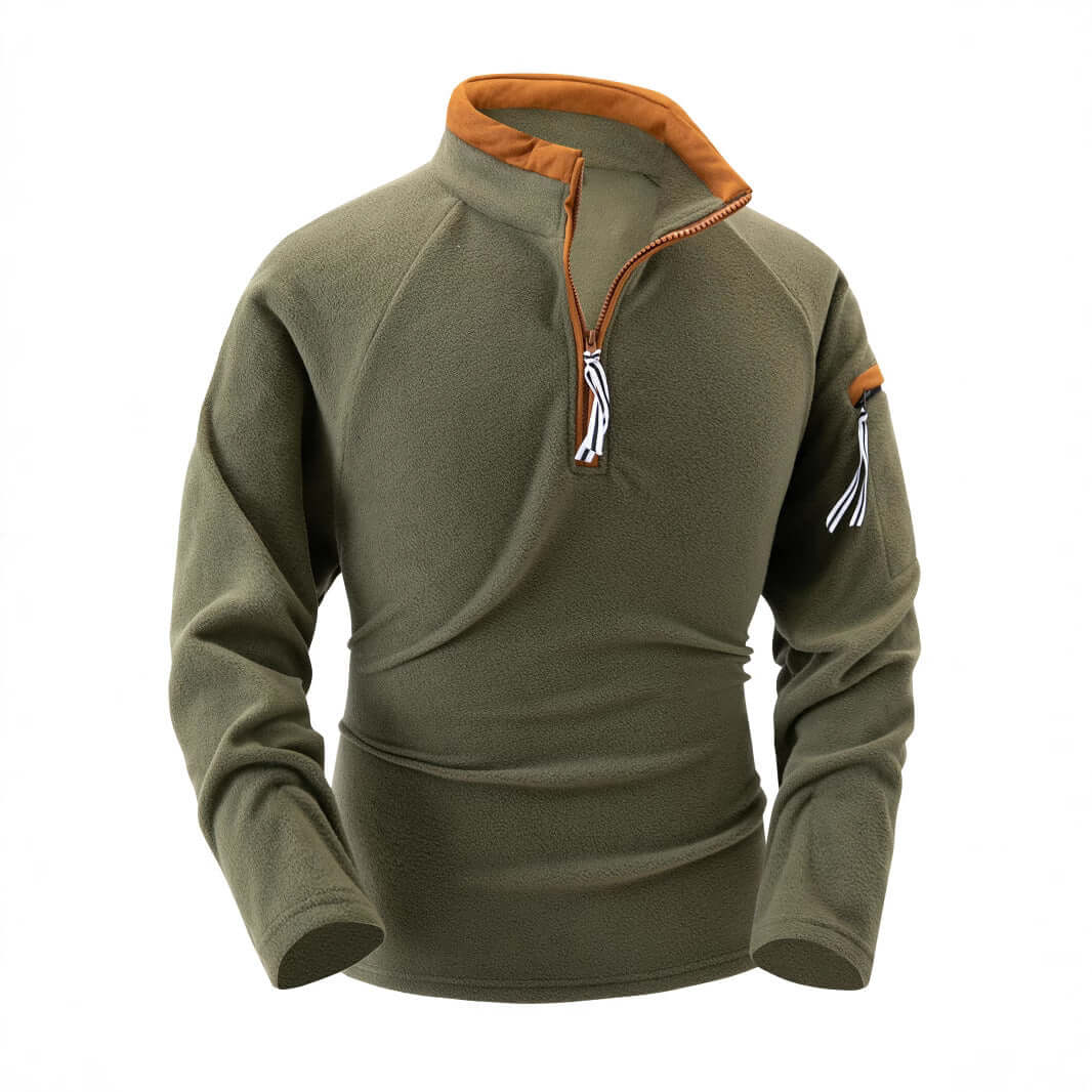 Men’s Tactical Fleece Half-Zip Pullover – Stand Collar Arm Zipper Sweater | Outdoor & Casual | Phonax Services
