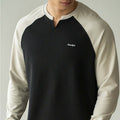 Men’s V-Collar Contrast Sleeve Pullover – Loose Fit Drop-Shoulder Sweater | Phonax Services