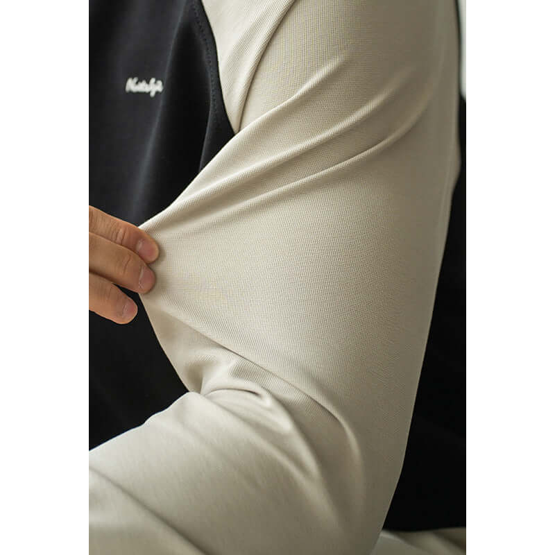 Men’s V-Collar Contrast Sleeve Pullover – Loose Fit Drop-Shoulder Sweater | Phonax Services