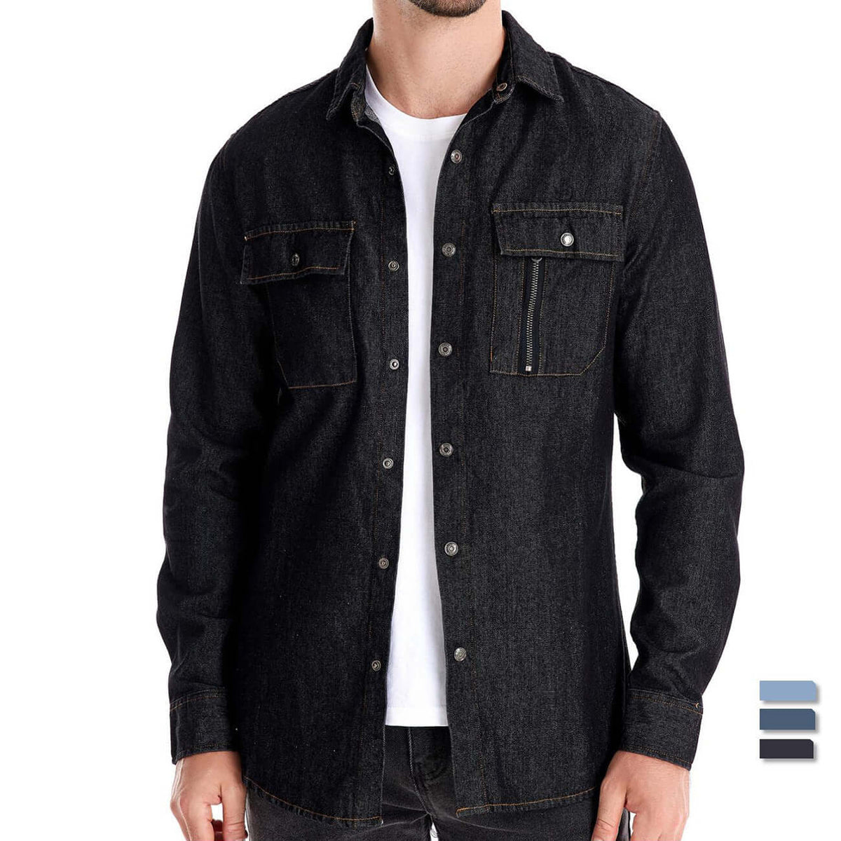 Men’s Washed Cotton Long Sleeve Shirt – Slim Fit Casual Cardigan Style | Phonax Services