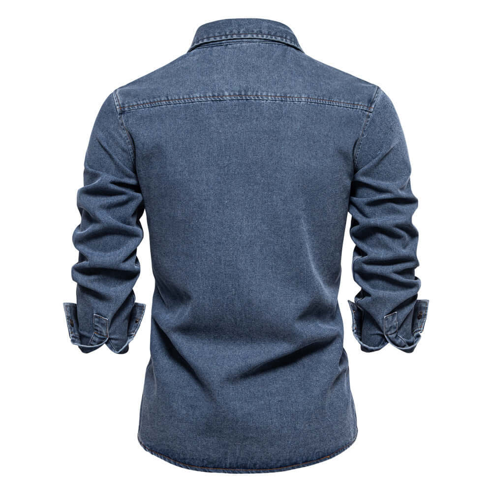 Men’s Washed Cotton Long Sleeve Shirt – Slim Fit Casual Cardigan Style | Phonax Services