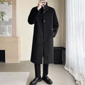 Men’s Winter Long Overcoat – Woolen Thicken Mid-Length Coat (No Hood) | Phonax Services
