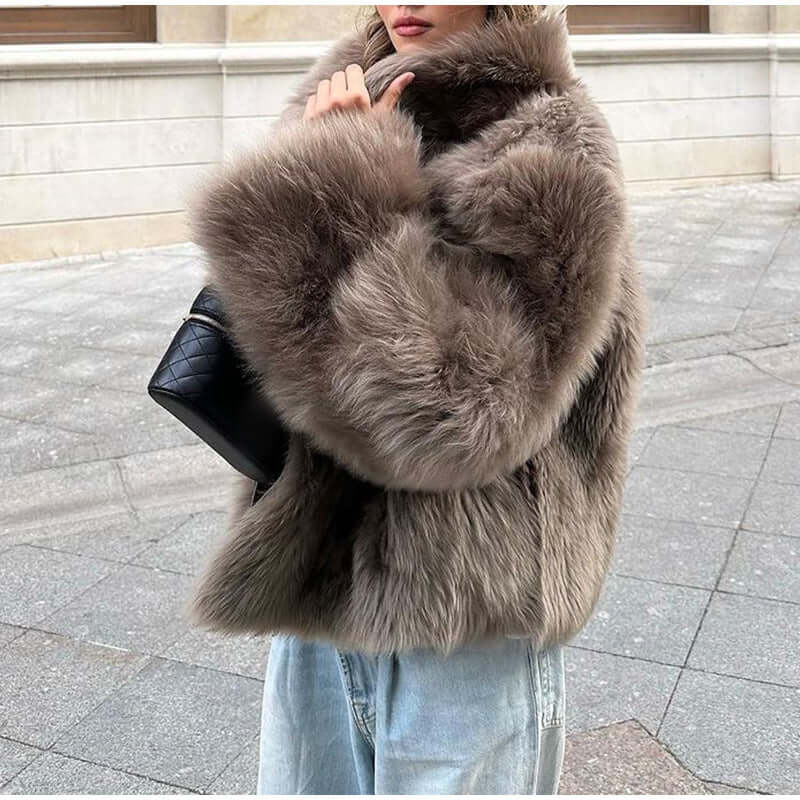 CozyChic Plush Fur Coat – Eye-Catching Casual Warmth | Phonax Services