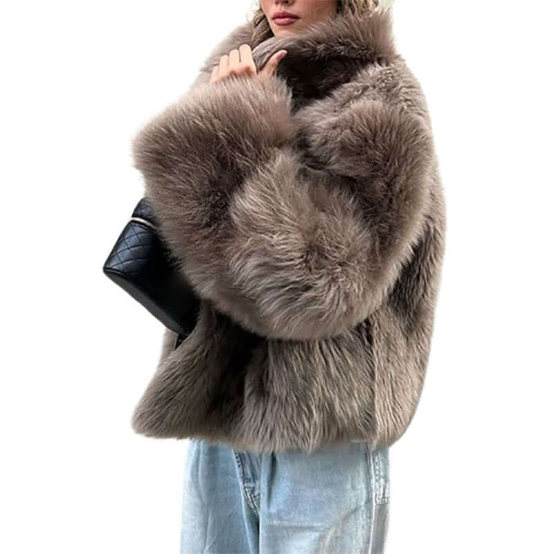 CozyChic Plush Fur Coat – Eye-Catching Casual Warmth | Phonax Services