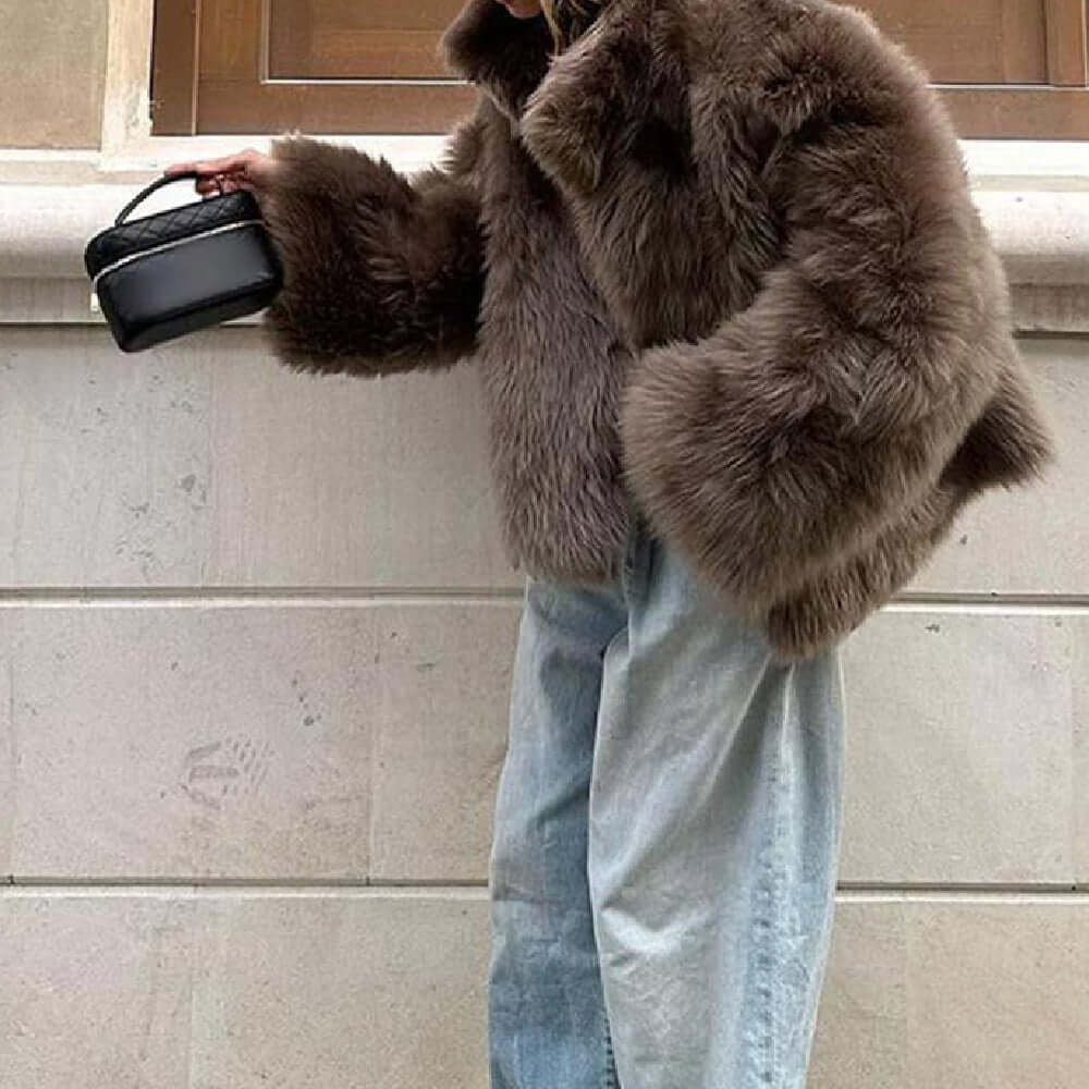 CozyChic Plush Fur Coat – Eye-Catching Casual Warmth | Phonax Services