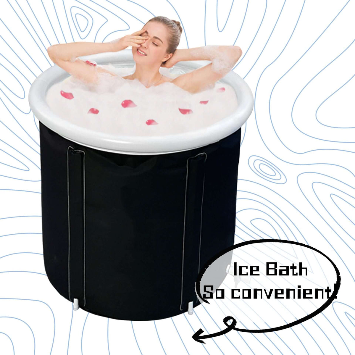 Portable Ice Bath Tub – Inflatable Cold Plunge for Recovery & Wellness with Lid Cover | Phonax Services